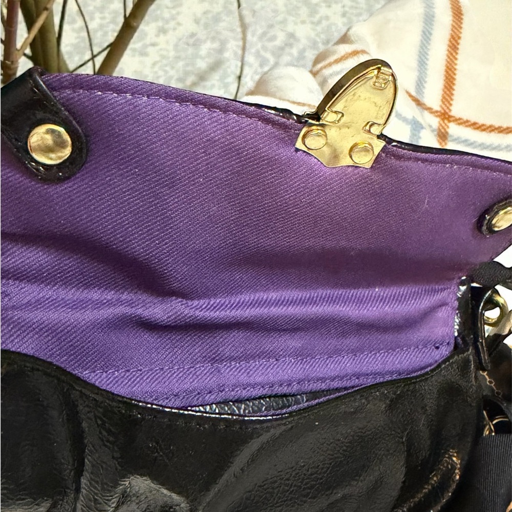 Black Mini Handbag with Gold Accents NWOT. - Picture 5 of 7